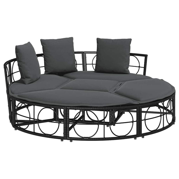 Schwarzes Outdoor-Loungebett ohne Dach