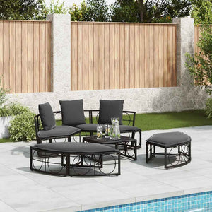Schwarzes Outdoor-Loungebett ohne Dach