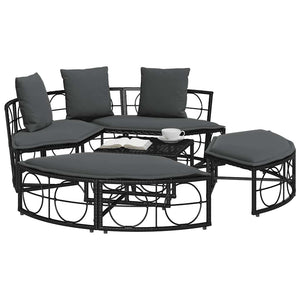 Schwarzes Outdoor-Loungebett ohne Dach