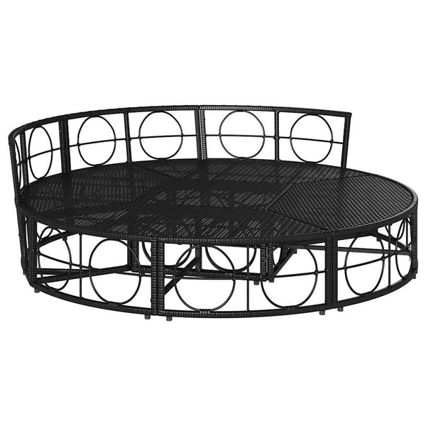 Schwarzes Outdoor-Loungebett ohne Dach