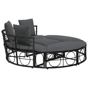 Schwarzes Outdoor-Loungebett ohne Dach