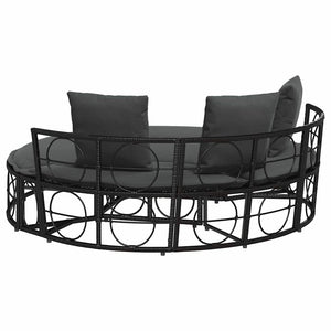 Schwarzes Outdoor-Loungebett ohne Dach
