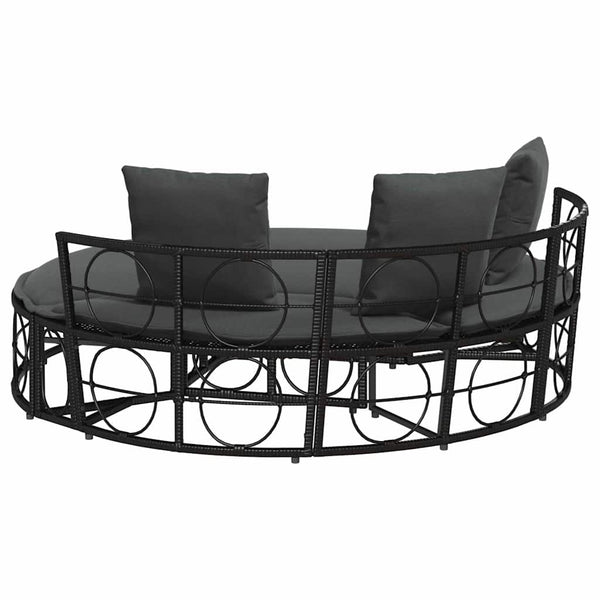 Schwarzes Outdoor-Loungebett ohne Dach