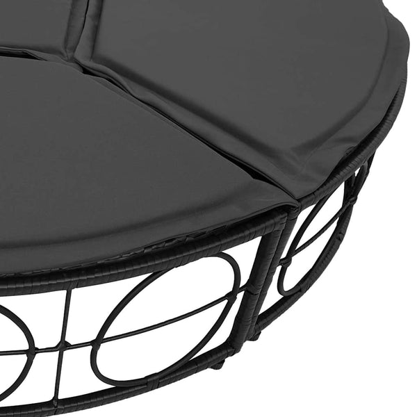 Schwarzes Outdoor-Loungebett ohne Dach