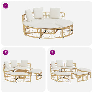 Poly Rattan Outdoor Loungebett