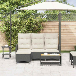 Gartensofa L-Form mit Liegefunktion & Kissen