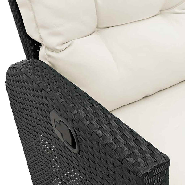 Gartensofa L-Form mit Liegefunktion & Kissen