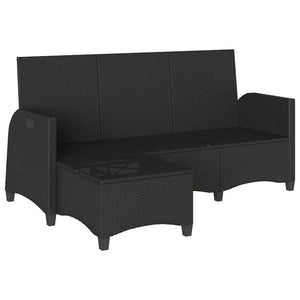 Gartensofa L-Form mit Liegefunktion & Kissen