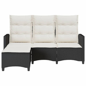 Gartensofa L-Form mit Liegefunktion & Kissen
