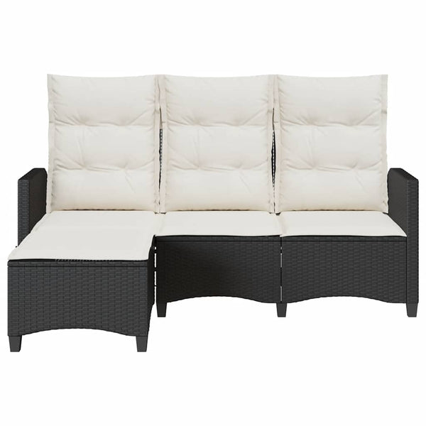Gartensofa L-Form mit Liegefunktion & Kissen