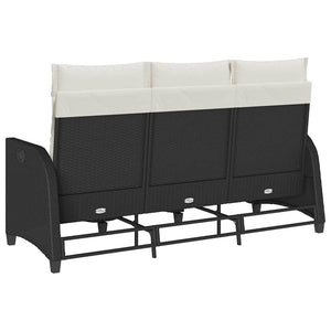Gartensofa L-Form mit Liegefunktion & Kissen