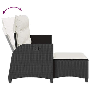 Gartensofa L-Form mit Liegefunktion & Kissen