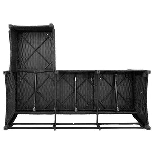 Gartensofa L-Form mit Liegefunktion & Kissen