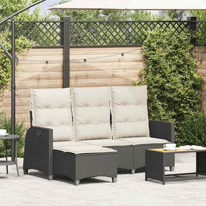 Gartensofa L-Form mit Liegefunktion & Kissen