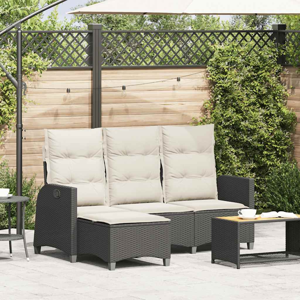 Gartensofa L-Form mit Liegefunktion & Kissen
