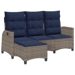 Gartensofa L-Form mit Liegefunktion Grau