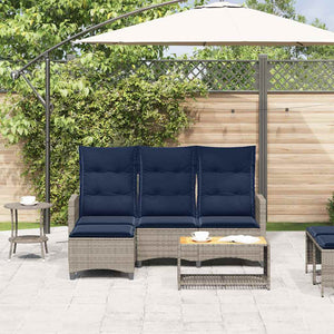 Gartensofa L-Form mit Liegefunktion Grau