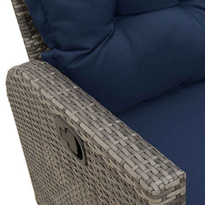 Gartensofa L-Form mit Liegefunktion Grau