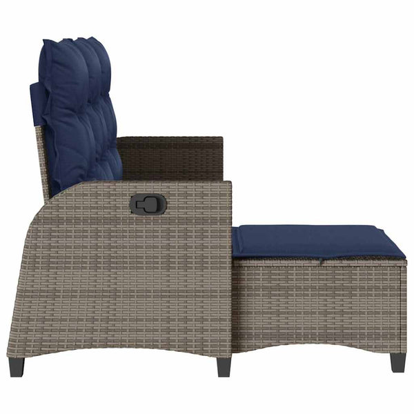 Gartensofa L-Form mit Liegefunktion Grau