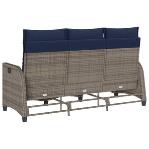 Gartensofa L-Form mit Liegefunktion Grau