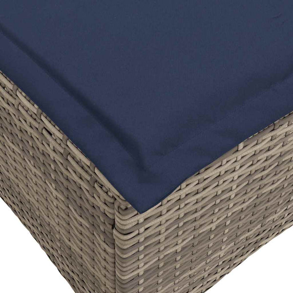 Gartensofa L-Form mit Liegefunktion Grau