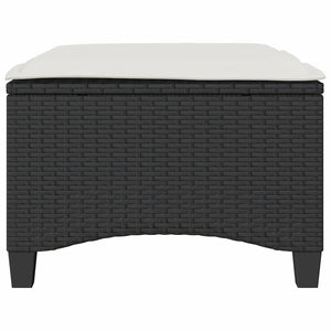 Gartenhocker mit Kissen, 2er Set Schwarz