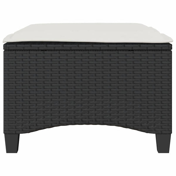 Gartenhocker mit Kissen, 2er Set Schwarz
