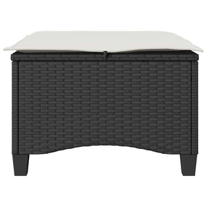 Gartenhocker mit Kissen, 2er Set Schwarz
