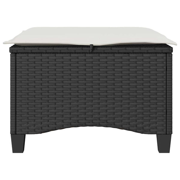Gartenhocker mit Kissen, 2er Set Schwarz