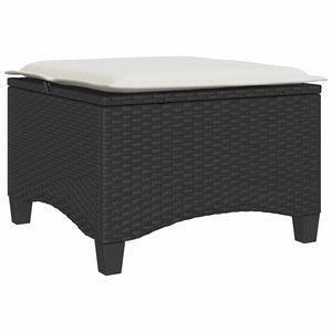 Gartenhocker mit Kissen, 2er Set Schwarz
