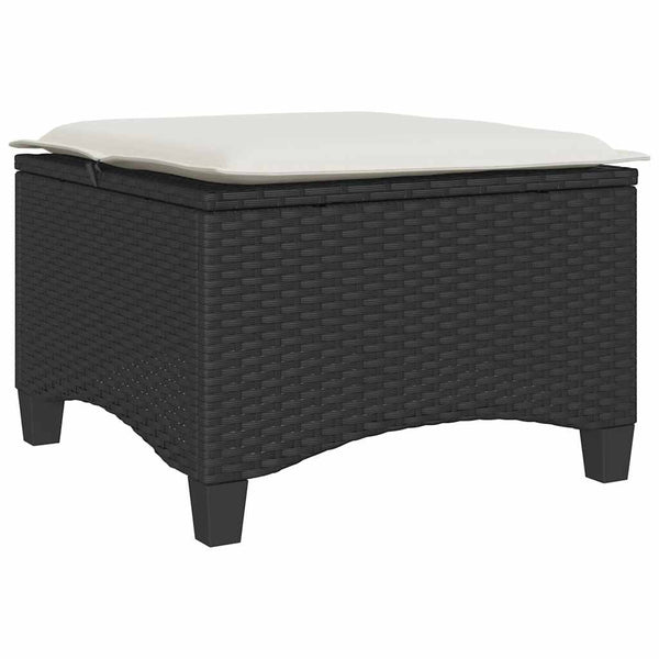 Gartenhocker mit Kissen, 2er Set Schwarz