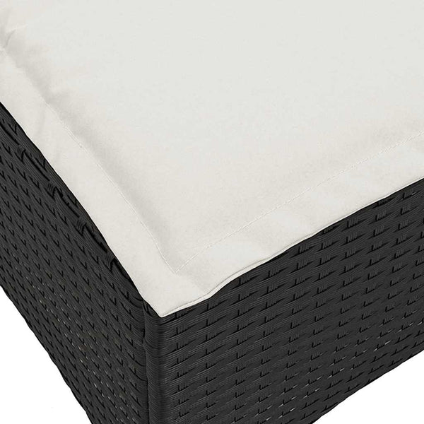 Gartenhocker mit Kissen, 2er Set Schwarz