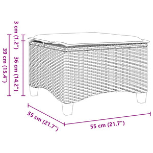 Gartenhocker mit Kissen, 2er Set Schwarz