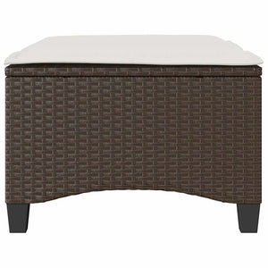 Gartenhocker Braun mit Kissen, 2er-Set