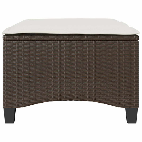 Gartenhocker Braun mit Kissen, 2er-Set