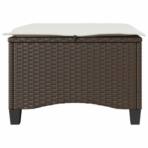 Gartenhocker Braun mit Kissen, 2er-Set