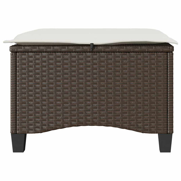 Gartenhocker Braun mit Kissen, 2er-Set