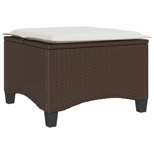 Gartenhocker Braun mit Kissen, 2er-Set