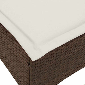 Gartenhocker Braun mit Kissen, 2er-Set
