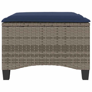 Gartenhocker mit Kissen, 2er Set Grau
