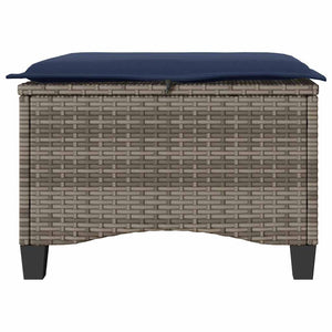 Gartenhocker mit Kissen, 2er Set Grau