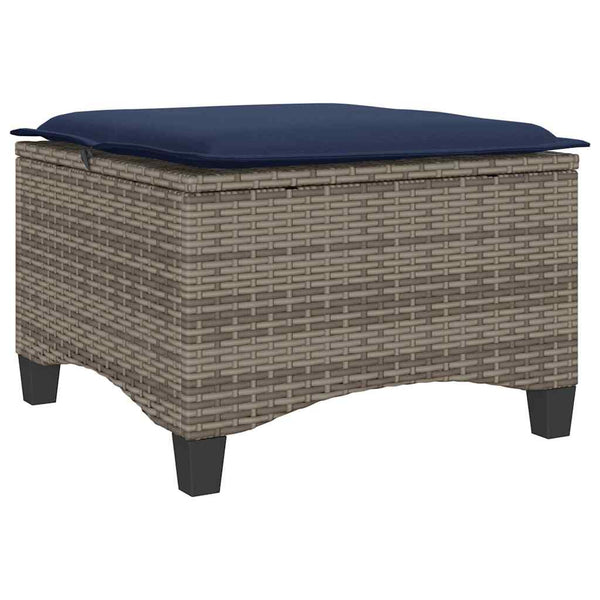 Gartenhocker mit Kissen, 2er Set Grau
