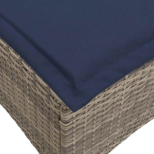 Gartenhocker mit Kissen, 2er Set Grau