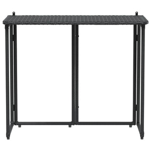 Klappbarer Gartentisch Schwarz Poly Rattan 90x51cm