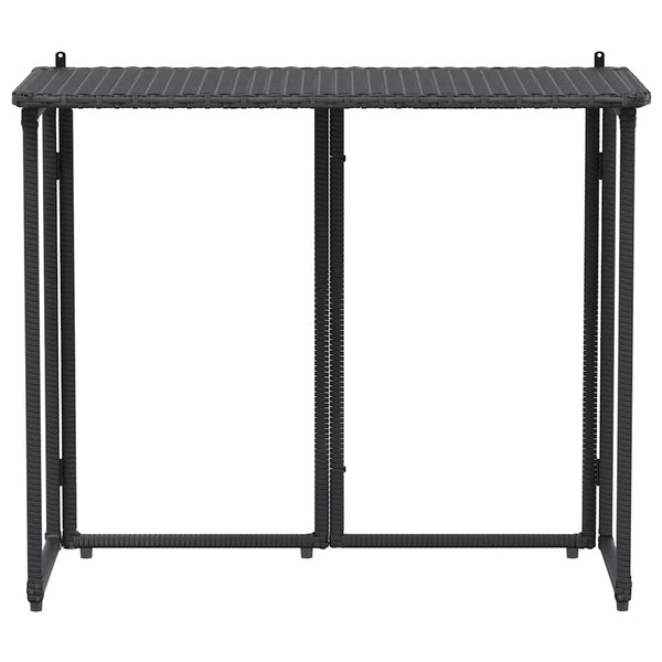 Klappbarer Gartentisch Schwarz Poly Rattan 90x51cm