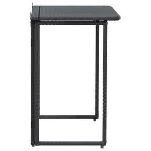 Klappbarer Gartentisch Schwarz Poly Rattan 90x51cm