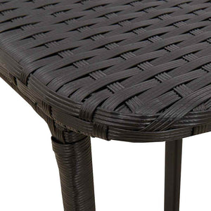 Klappbarer Gartentisch Schwarz Poly Rattan 90x51cm