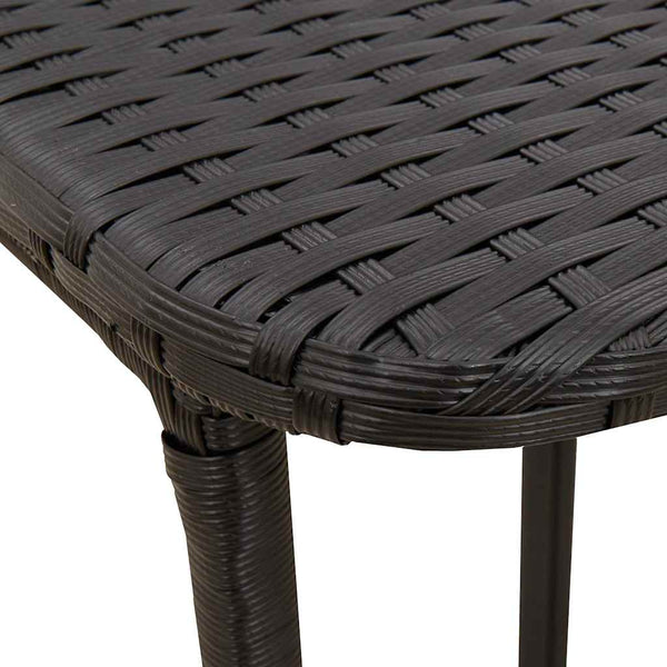 Klappbarer Gartentisch Schwarz Poly Rattan 90x51cm