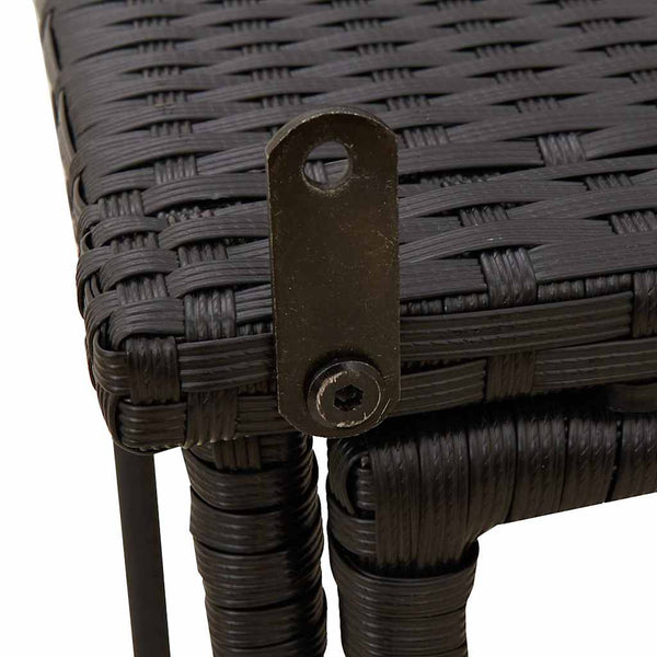 Klappbarer Gartentisch Schwarz Poly Rattan 90x51cm