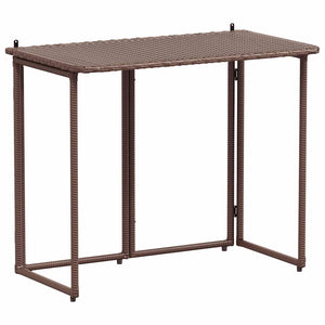 Klappbarer Gartentisch Braun Poly Rattan 90x51cm